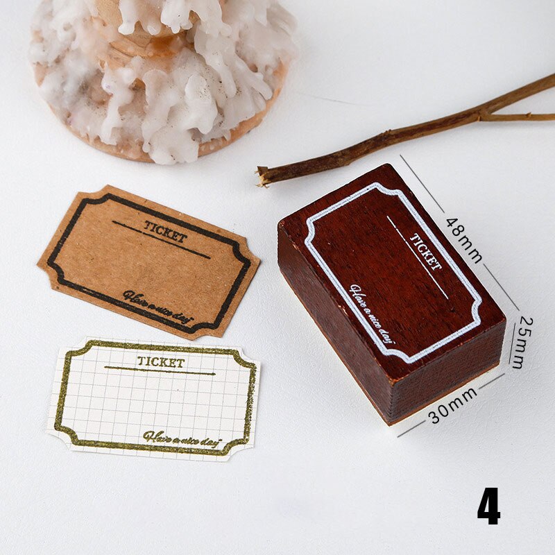Timbre Standard Vintage pour Scrapbooking, étiquette à base de bordure noire, timbres en bois et caoutchouc, papeterie pour Scrapbooking, DIY bricolage: 4