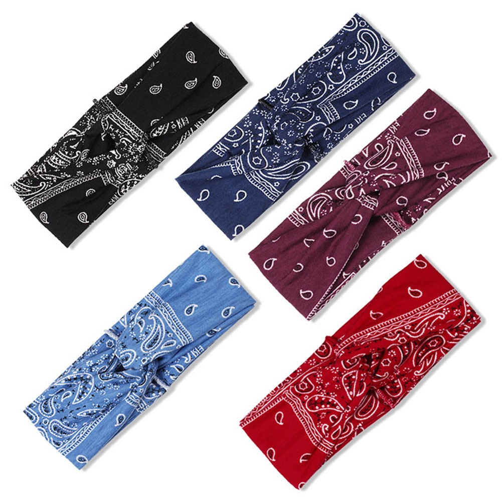 boho Handmade Women Twist Headbands Hair Accessories Acrylic Bandana Scarf Square Female hair band Rock Cool Girls Turban