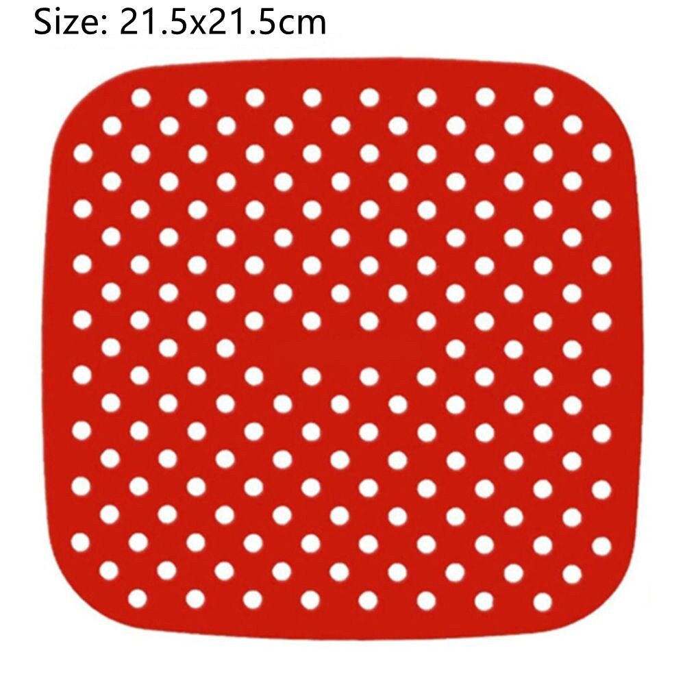 Silicone Air Fryer Liner Non-Stick Steamer Pad Baking Inner Liner Cooking Mat Kitchen Utensils Accessories Eco-friendly Cookware: B-red