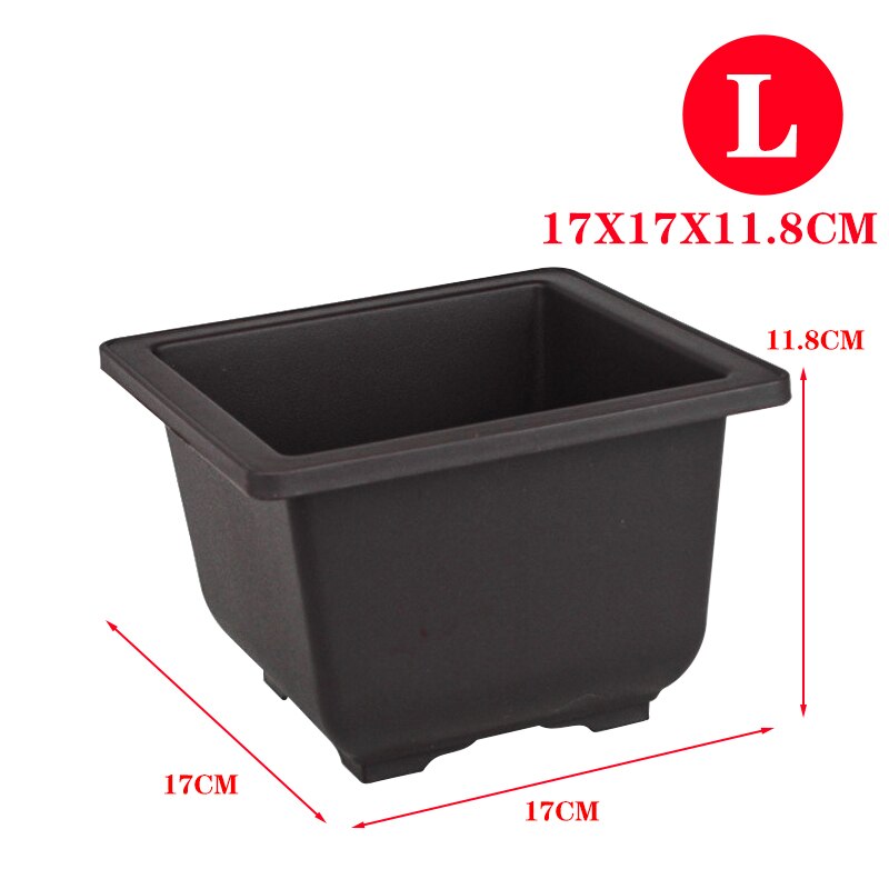 Imitatie Plastic Bloempot Balkon Vierkante Bloem Bonsai Kom Kwekerij Wastafel Potten En Plantenbakken Rechthoek Bloem Potten Lade Bodem: L