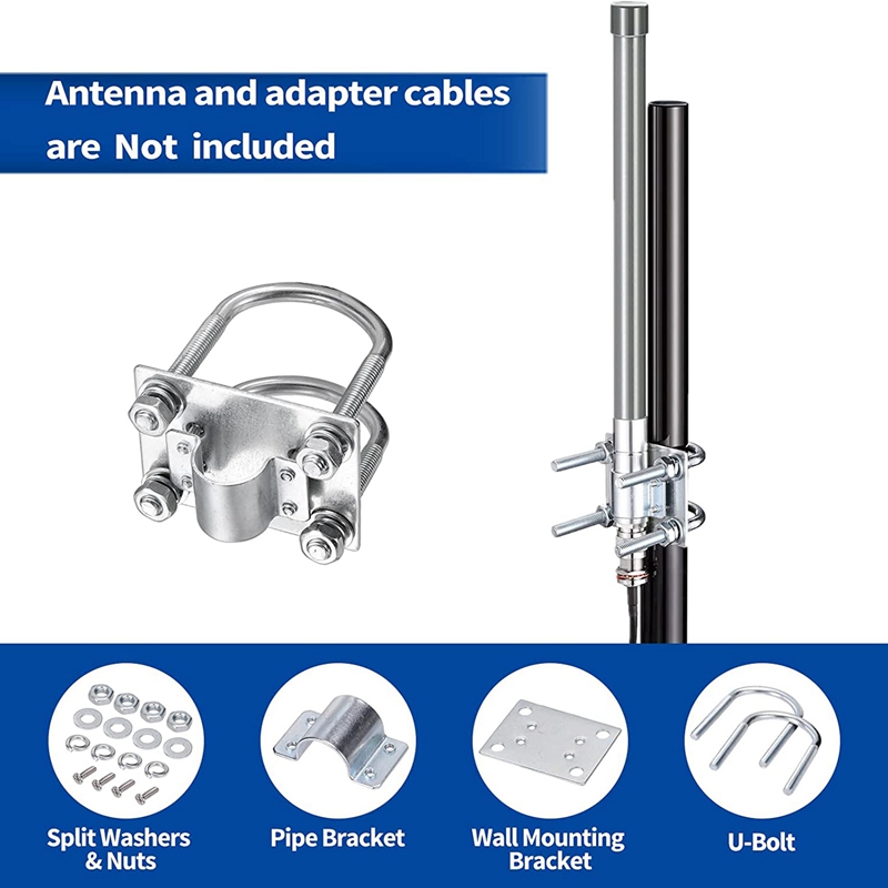 Antenne Mast Klem Beugel Met U-Bouten Anti-Roest Klem Panel Pijp Montage Hardware Voor Outdoor Lora Antenne helium