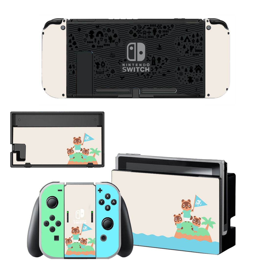 Película protectora decorativa de vinilo estilo Cool Animal Crossing para Nintendo Switch NS consola NX y pegatinas de juego de cubierta completa Joy-con: BYSNS0049