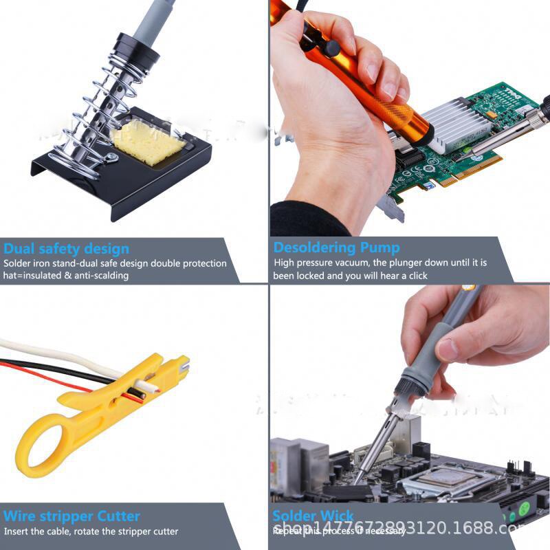110v 220v 60w iron welding kit with adjustable temperature welding tool AD / DC portable multimeter welding repair tool