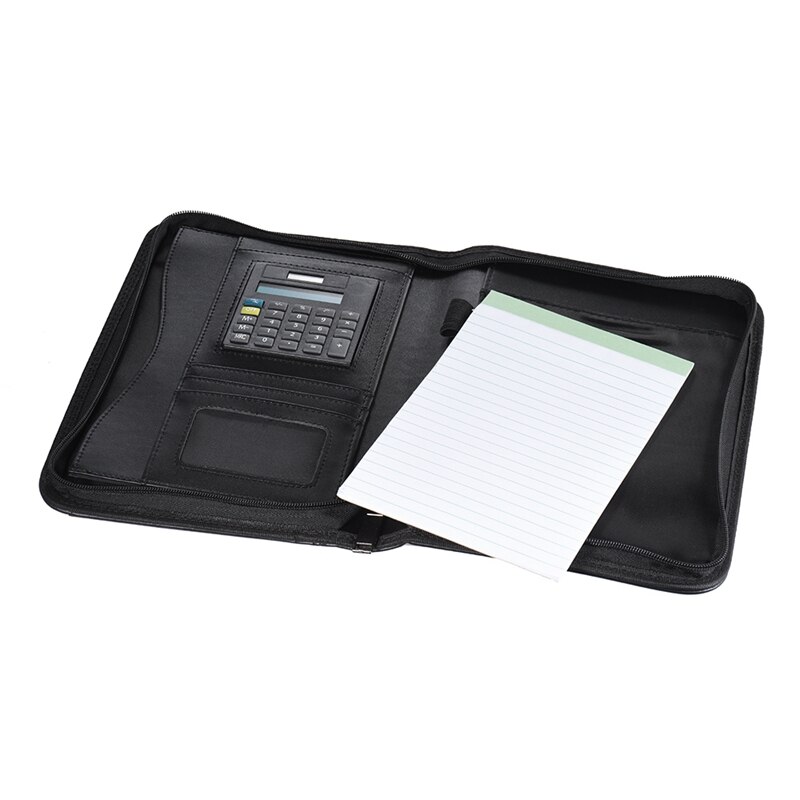 Padfolio PU Leather A5 Portable Business Portfolio Folder with Calculator for Businessman Or Interview