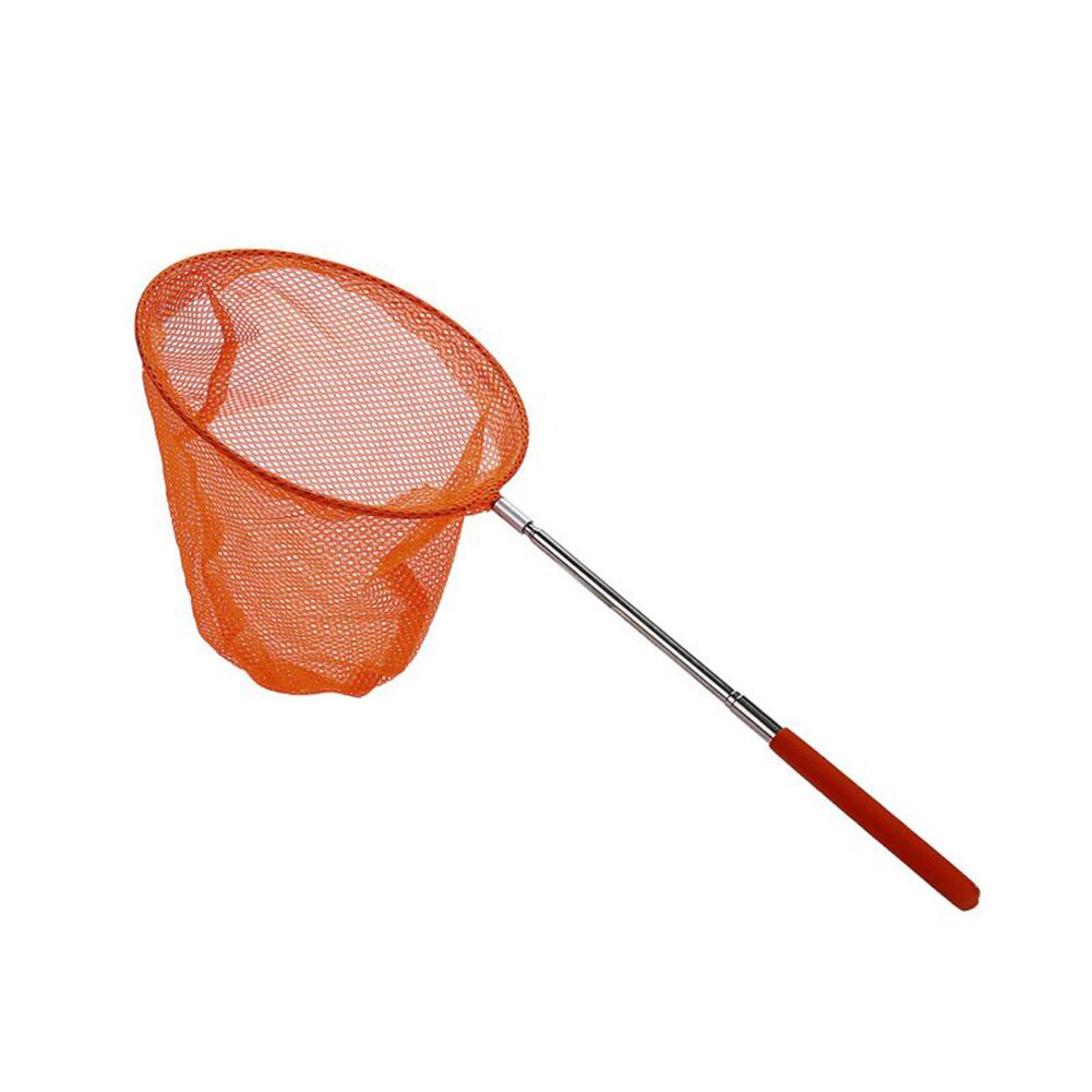 1pc Butterfly Net Kids Telescopic Extendable Colorful Anti Slip Grip Fishing Net Children Portable Interactive: Orange