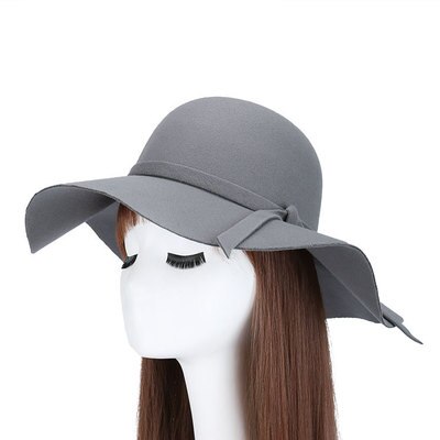 Sombrero de ala ancha para mujer, sunora fedora de bolos para adultos, retro, Chapeu, Sombrero, placa flexible de lana de imitación, gorila,: 7