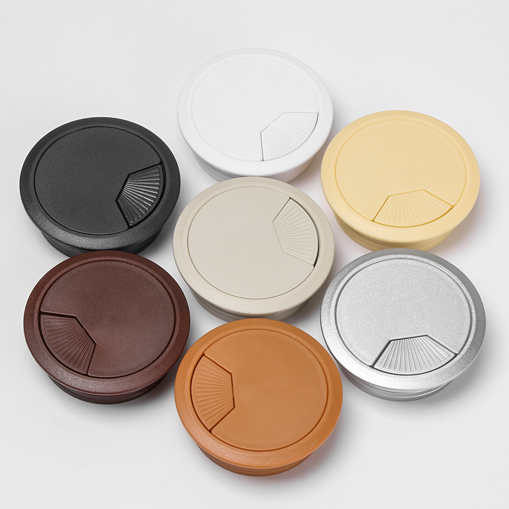 1PC Round/Square Wire Hole Cover Office Desk Table Cable Fastener PC Computer Grommet Tidy Practical Line Organizer Hardware Box