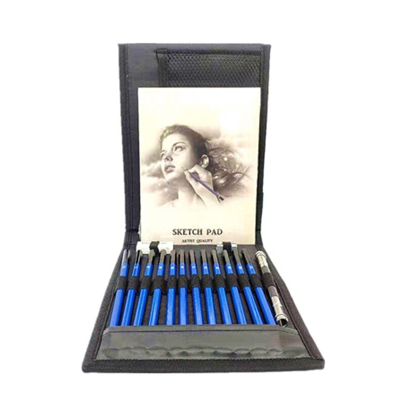 16Pcs/Set Sketch Drawing Tools Pencil Set Artist Painting Pencil Eraser Set Art Supplies: Default Title