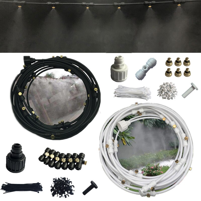 H66 Wasser Nebel Kühlsystem Sommer Sprinkler Messing Düsen Outdoor Garten Gewächshaus Injektor Wasser Spray 6M-18M bewässerung sets