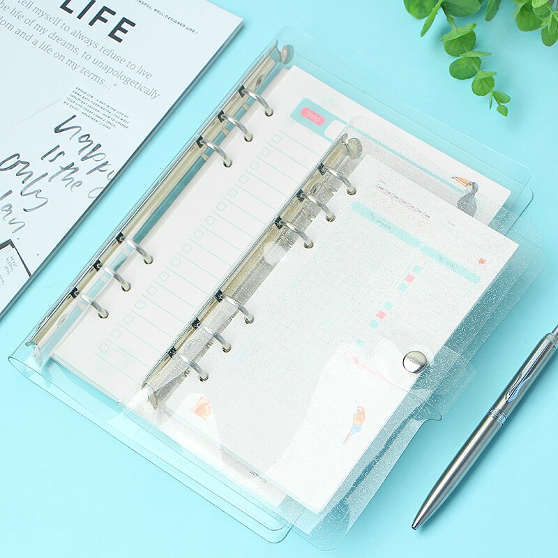 A5A6 Creatieve Gypsophila Notebook Cover Pvc Bindmiddel 6 Hole Losbladige Shell Notebook Case