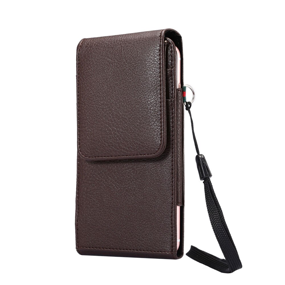 Boucho pouch telefono cuoio DELL'UNITÀ di elaborazione di vibrazione multifunzione copertura del telefono fondina sacchetto mobile per il iphone 7 7 plus per iphone 5 s 5 SE 6 6 s 6 plus: for iphone 6s plus / Brown