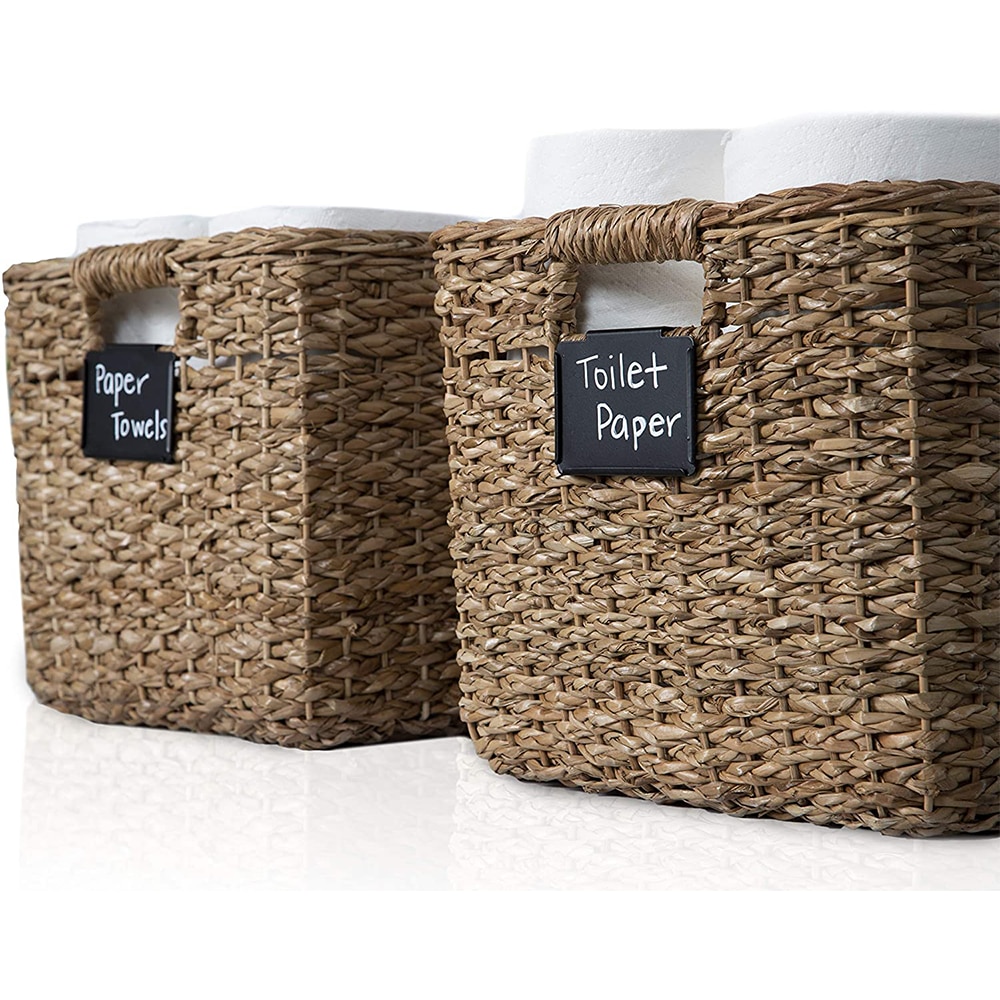 6 Pcs Basket Bin Labels Clip on Label Holders for Storage Bins Metal Hanging Bin Clip Labels Chalkboard Labels for Baskets