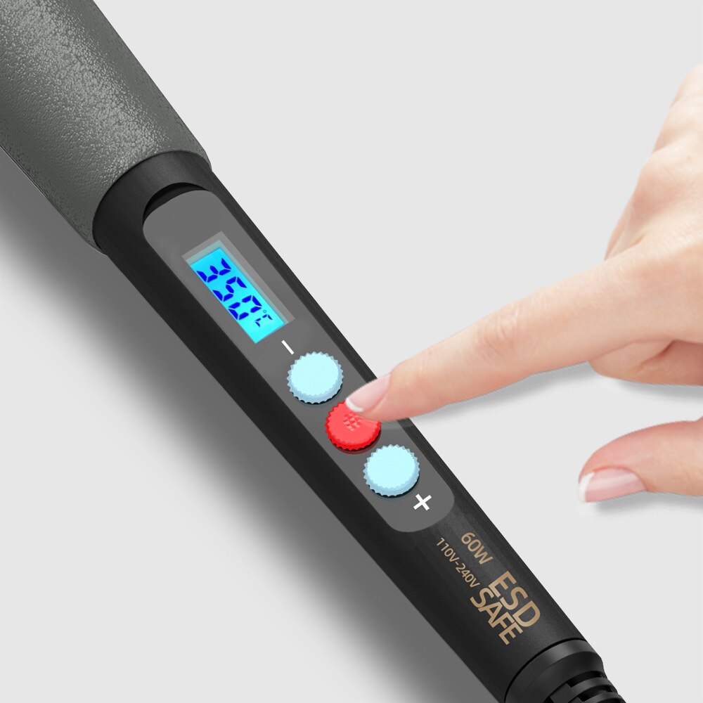 1 Set 60W Electric Soldering Iron LED Digital Display Adjustable Temperature Control Handle Pencil Welding Solder Station Kit