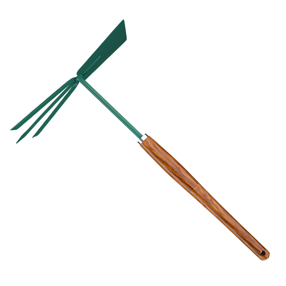 Garden Tools Double Side Hoe and Rake Wooden Handle Multiple Function Hand Tools for Garden 45 Carbon Steel Gardening Tool