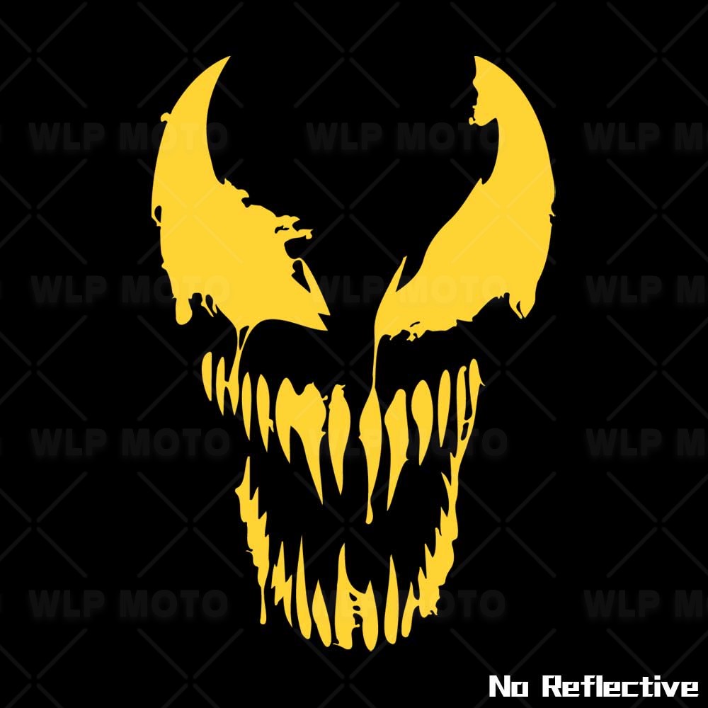 Autocollant de moto fantôme Venom, décalcomanies de décoration pour réservoir de carburant, pare-brise, carrosserie de voiture, fenêtre triangulaire, autocollants imperméables, accessoire: S-Mall / Marron
