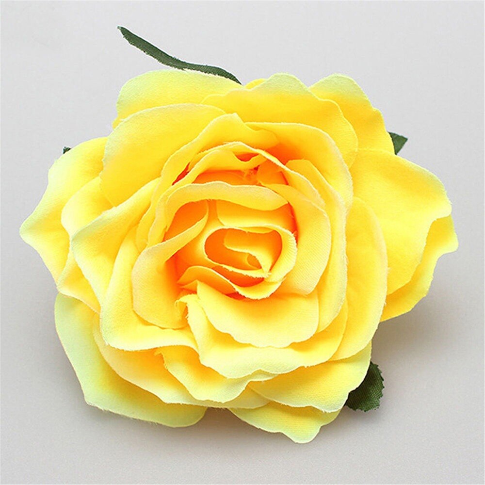 1pc offre spéciale bricolage coiffure cheveux accessoires pour mariée mariage flocage tissu rouge Rose fleur épingle à cheveux pince à cheveux fleur chapeaux: Yellow