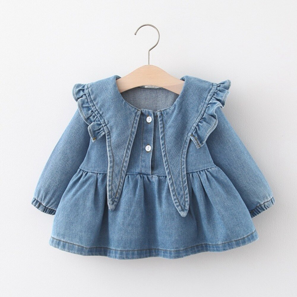 Infant Baby Girl Dress Long Sleeve Ruffle Flower Swing