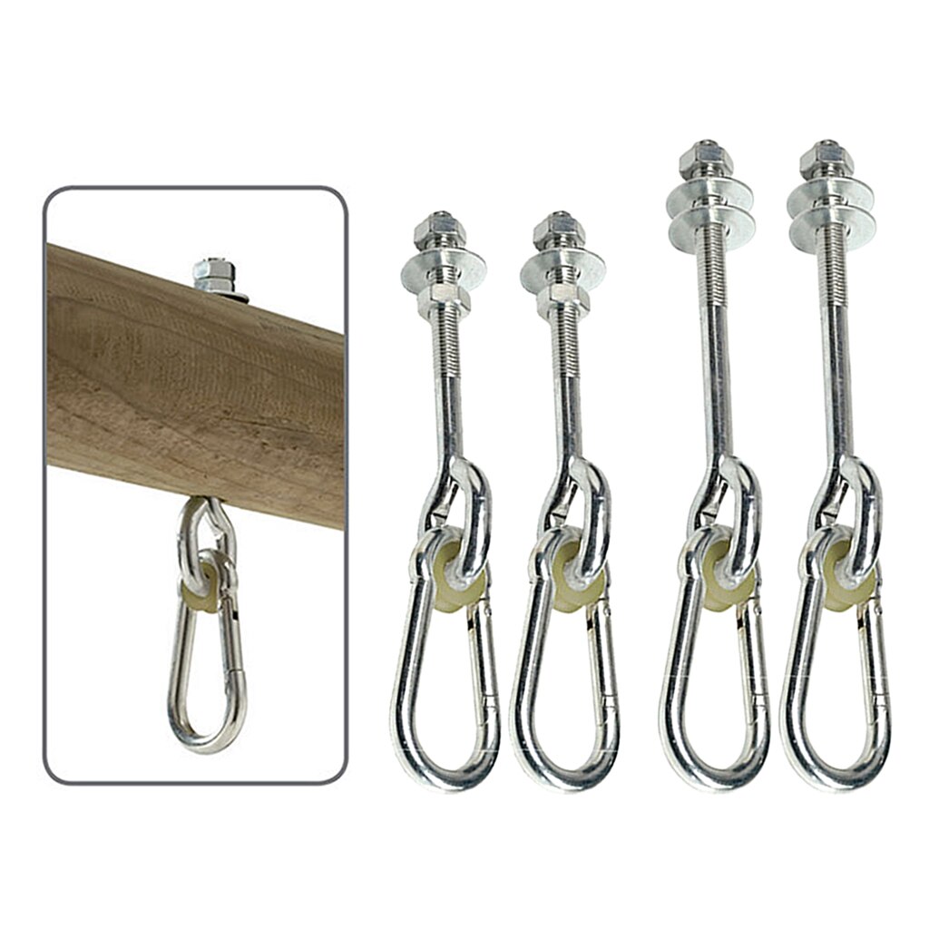 1 Paar Swing Hanger Draad Haak Speeltoestel Speeltuin Yoga Metal Heavy Duty Seat Veiligheid Locking Plafond Mount