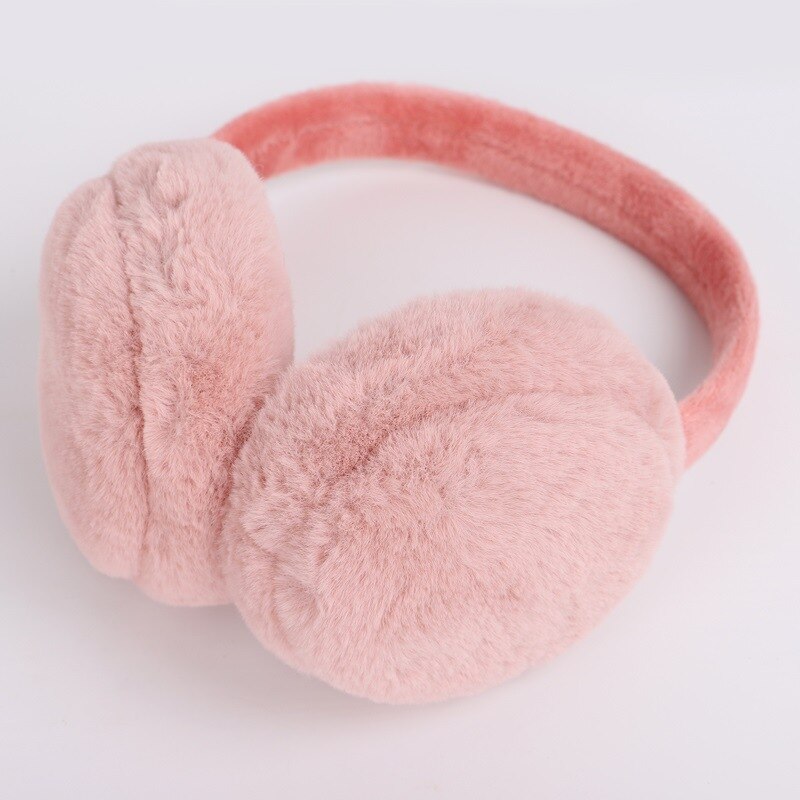 Children Winter Solid Color Fur Earmuffs for Boys and Girls Ear Warmer Headphones and Comfortable Ski Kids Earmuffs: Deep pink