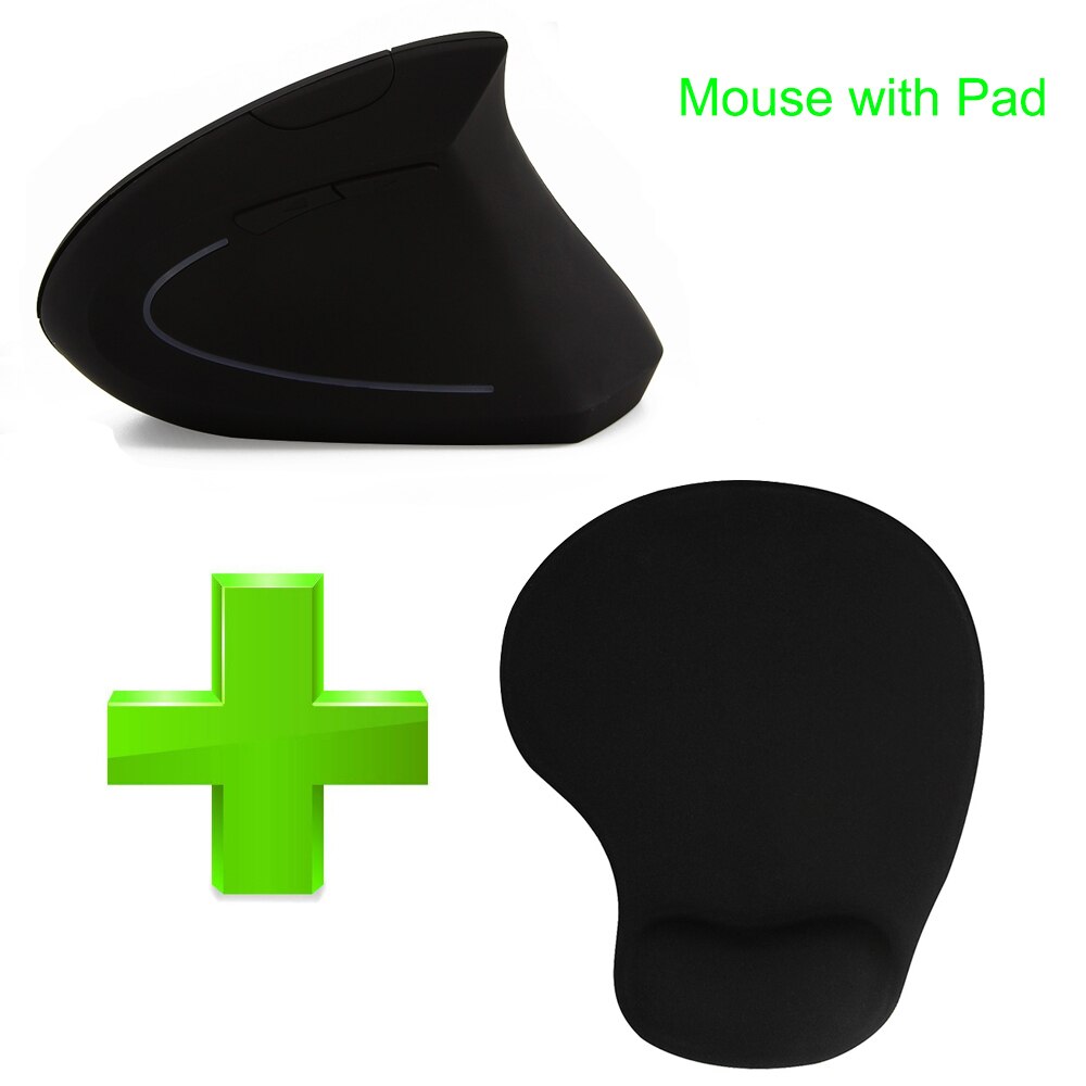 CHYI Ergonomische Vertikale Maus kabellos 1600DPI Optische Computer Mause Gamer 5D LED Spielen Mäbenutzen Mit Maus Pad Bausatz Für Laptop PC: maus mit maus Pad
