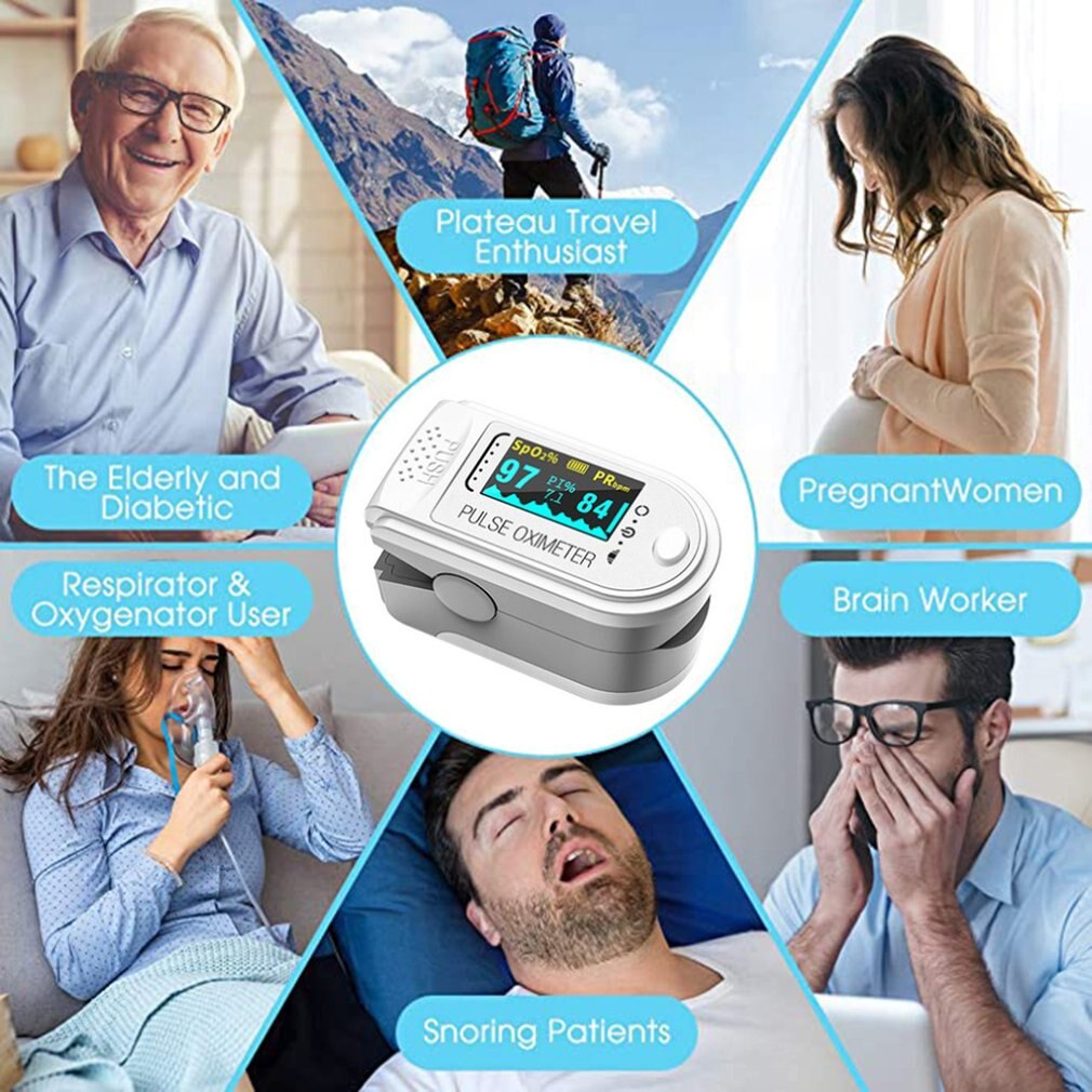 Blood Oxygen Saturation Monitor Finger Pulse Oxygen Heart Rate Meter Portable Finger Clip Pulse Oximeter