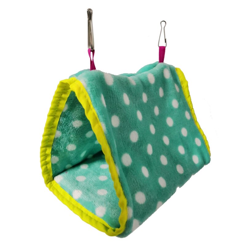 Vogelkooi Hangmat Mini Huis Papegaai Nest Budgie Warm Winter Parrot Katoen Nest Kooi Hut Tent Bed Opknoping Cave huisdier Producten: green / 22x14x18cm