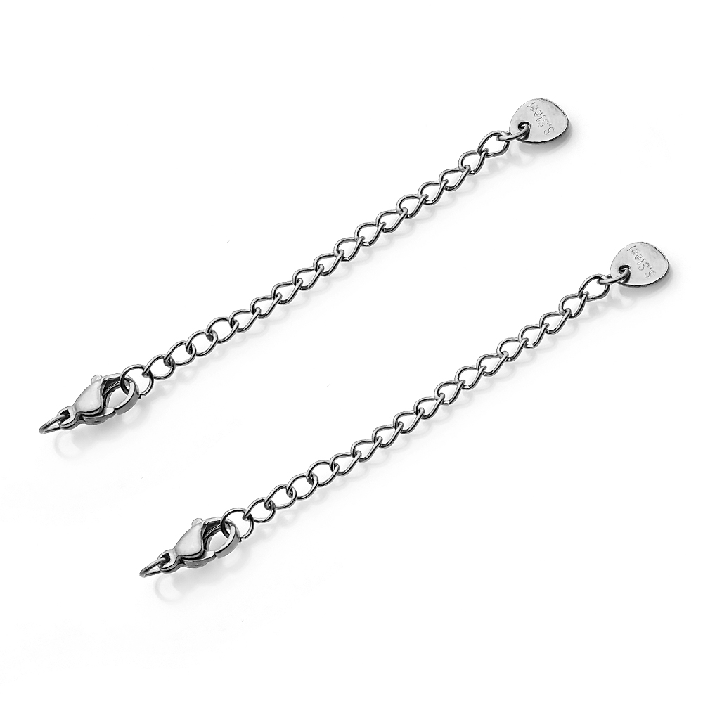 10-20pcs Stainless Steel Extension Tail Chain Lobster Clasps Connector Extended Chain for Bracelet Necklace Jewelry Making DIY: M / Yellow