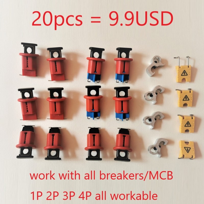 20pcs/lot POS PIS POW ABB MCB lockout push button lockdog, MCB lock ,toggle lock safety circuit breaker lock, pin lockout