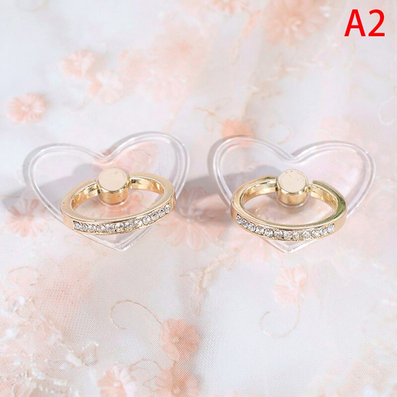 2 Stuks Transparante Mobiele Telefoon Houder Ring Universele Ondersteuning Vinger Ring Houder: A2