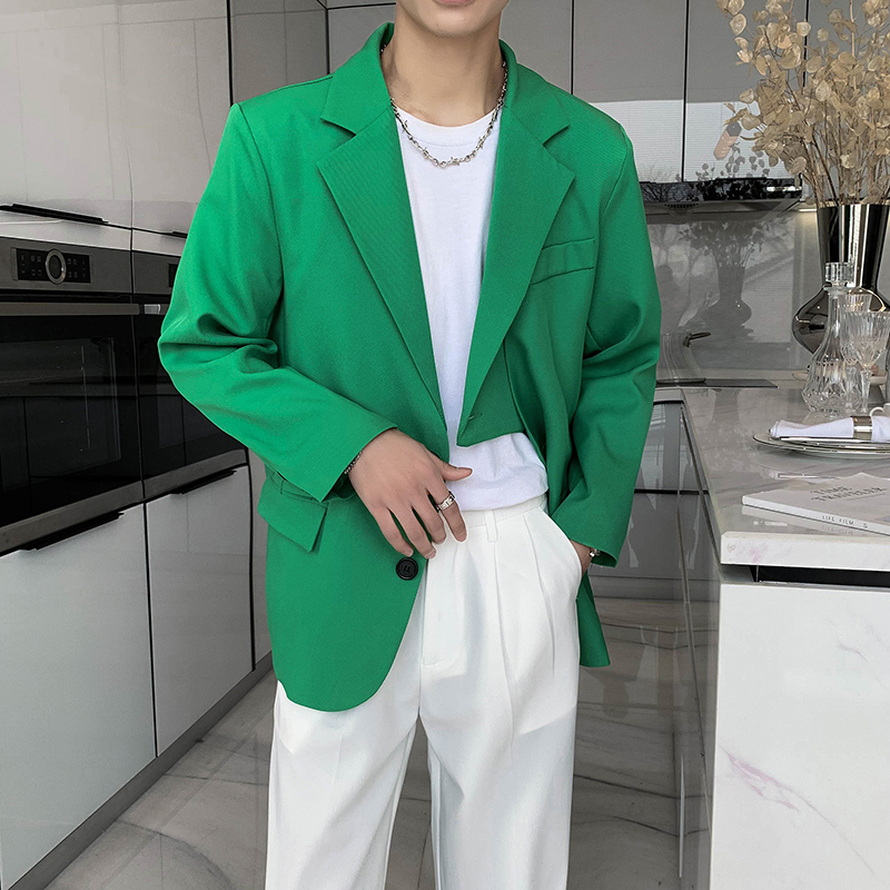 Blazers homens streetwear negócios escritório moda solto casual chique blazer terno jaqueta nicho masculino net celebridade modelagem terno casaco