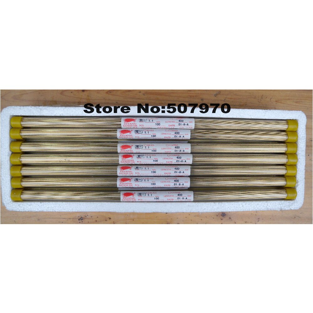 Tubo de bronze do elétrodo de ziyang único furo od1.1 * 400mm para a máquina de perfuração de edm