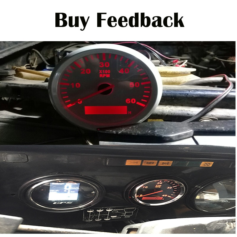 8K Boat Tachometer Marine Tacho Meter Gauge LCD Hourmeter 12V/24V 8000 RPM 85mm Car Tachometer Toerenteller 12v Hour Meter
