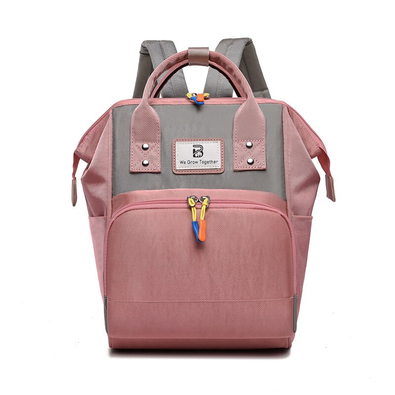 2020 novo estilo atualizado à prova dwaterproof água saco de fraldas casual moda mochila feminino contraste cor gravidez e saco infantil: Pink And Grey Mixed Colors