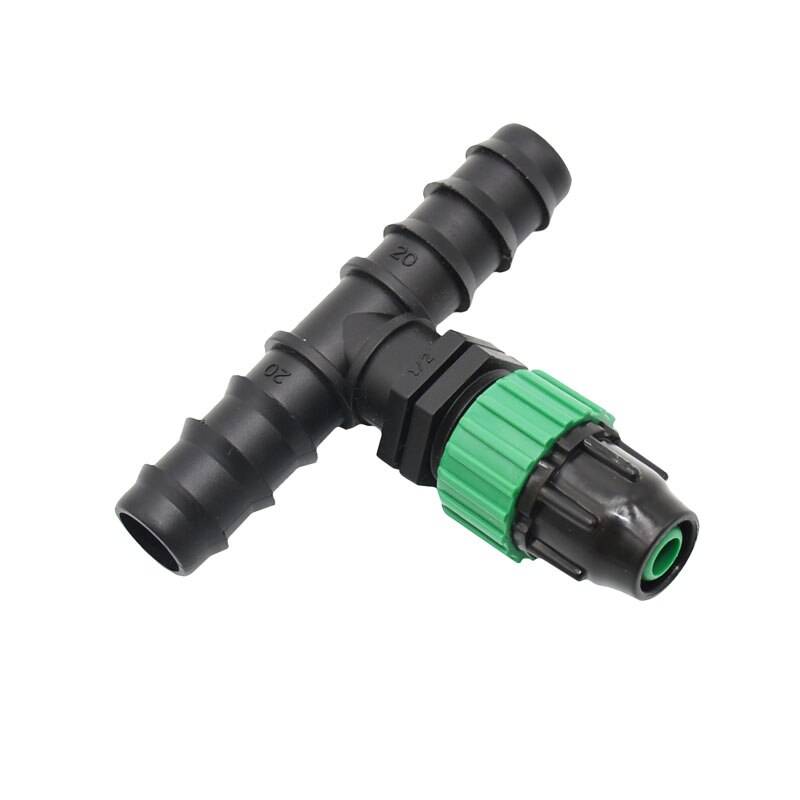 Udvendigt gevind 1/2 3/4 "  to 8/11 slange reducerende tee barb haveslange 16mm 20mm til 9/12 slange tee-stik 3- vejs stik 1 stk
