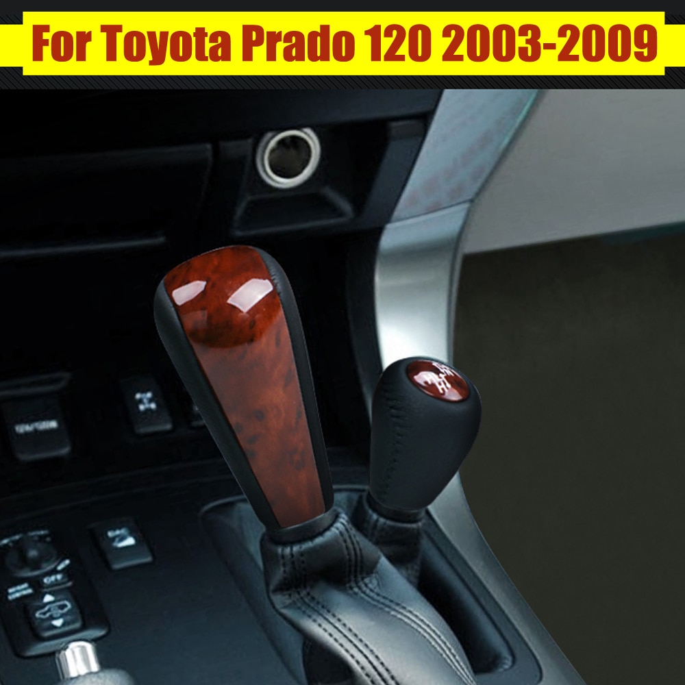Coche del cuero de la PU perilla de cambio de marchas automático palanca de cambios, palanca de mando para Toyota Prado 120, 2003, 2004, 2005, 2006, 2007, ,