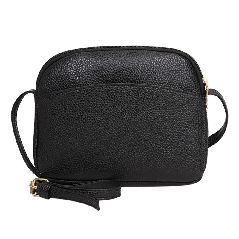 Vrouwen PU Lederen Messenger Handtassen Shell Schouder Crossbody Tas Shell Messenger Bag Voor Meisjes Flap PU Lederen Schoudertassen: Black