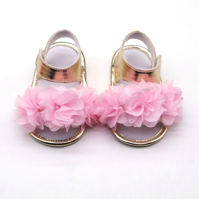 Flowers Girls Sandals Newborn Baby Girls Shoes Summer Big Flowers Toddler Sandals Princess Shoes Cloth Cotton