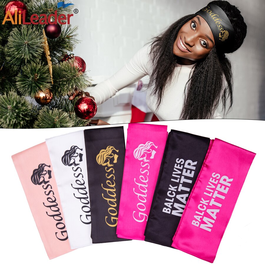 Alileader billig silke sateng kant skjerf sateng kant hodebånd for parykker sateng kant legging skjerf hair extensions wraps hodebånd