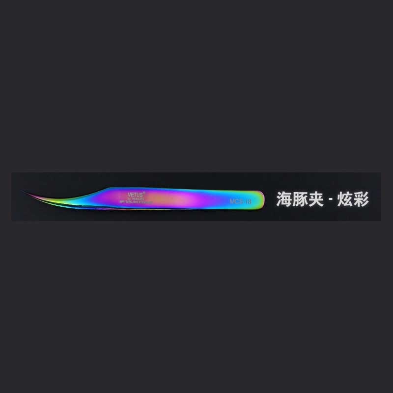 Vetus High Precision Eyelash Tweezers Excellent Closure 3D Volume Eyelash Tweezer Colorful Eye Makeup Tools: Mcs18 multicolor