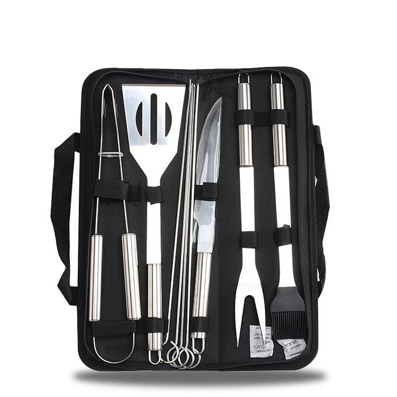 BBQ Grill Accessories Tools Set Stainless Steel Grilling Tool Carry Bag ...