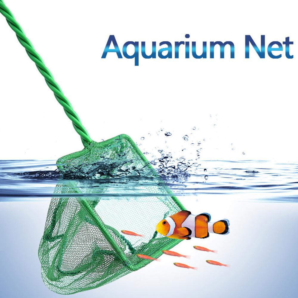 Visnet Groen Draagbare Lange Handvat Vierkante Aquarium Aquarium Visnet Schepnet Voor Vis Drijvende Voorwerpen Cleaning Tools
