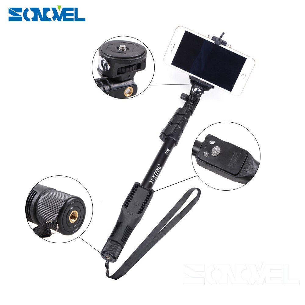 Camera Phone Bluetooth Extendable Selfie Stick Yunteng YT-1288 Telescopic Monopod YT-228 Mini Tripod For Iphone 5 6 7 8