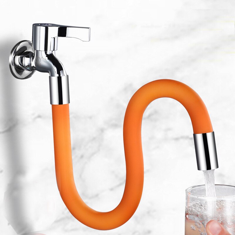 Faucet Extenders Extension Hose Bathroom 360° Rotation Adjust Free Bending Faucet Splash-proof Universal Tube for Wash Basin