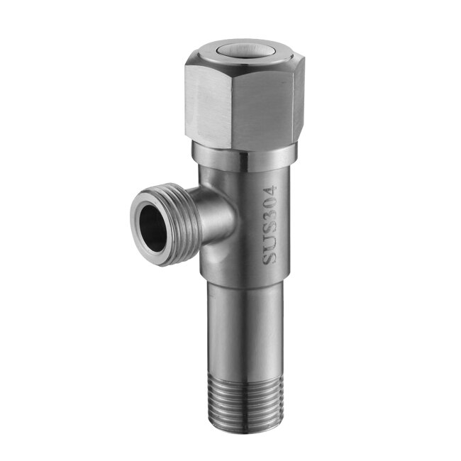 Aangle ventil ekstra lang fortykket 304 rustfritt stål trekant ventil toalett varmtvannsbereder vann bryter baderomsdeler