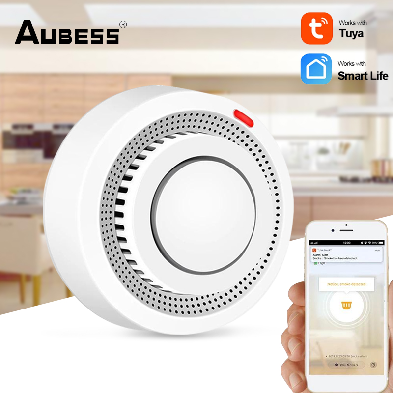 WiFi Smoke Sensor Alarm Fire Protection Smoke Detector Smokehouse Combination Fire Alarm Smart Home Security System Tuya APP