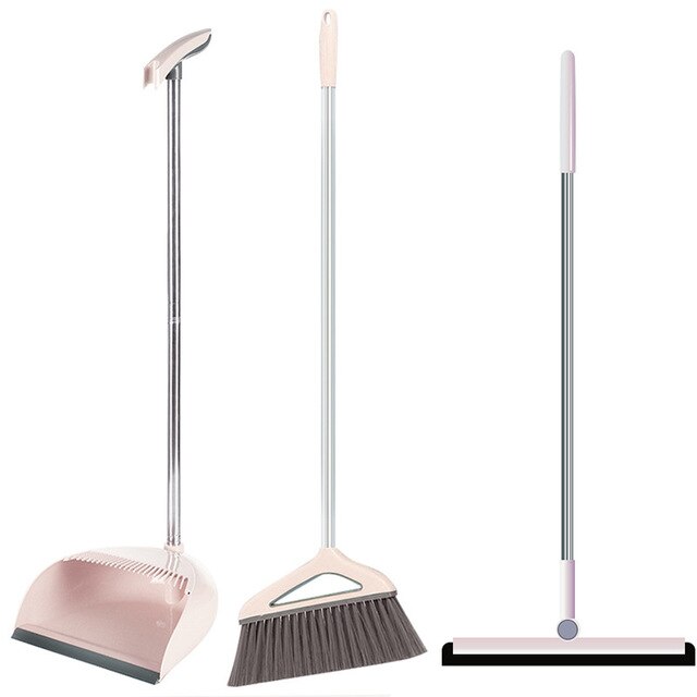 Broom Set Folding Household Cleaning Tools Plastic PP Broom Combination Soft Hair Cleaning Bathroom Wiper Artifact: 7