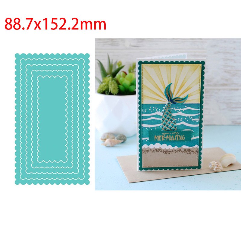 Sydda mini smala stacklar petite pilgrimsmussla smala ramar metall skärverktyg för gör-det-själv scrapbooking präglingskort hantverk: H5806
