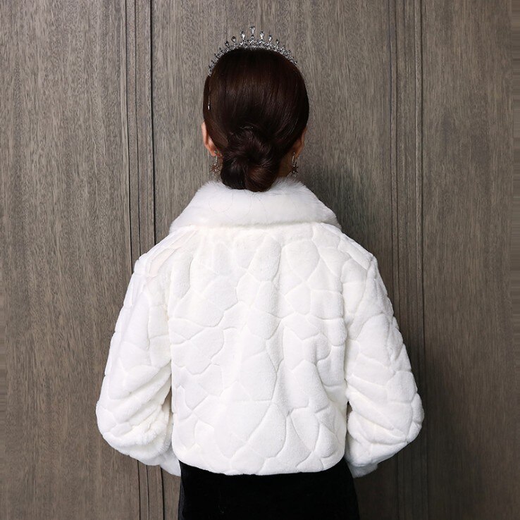 Bolero de piel sintética para novia, chaquetas de manga larga de marfil para boda, abrigos cálidos de invierno, abrigo para de graduación