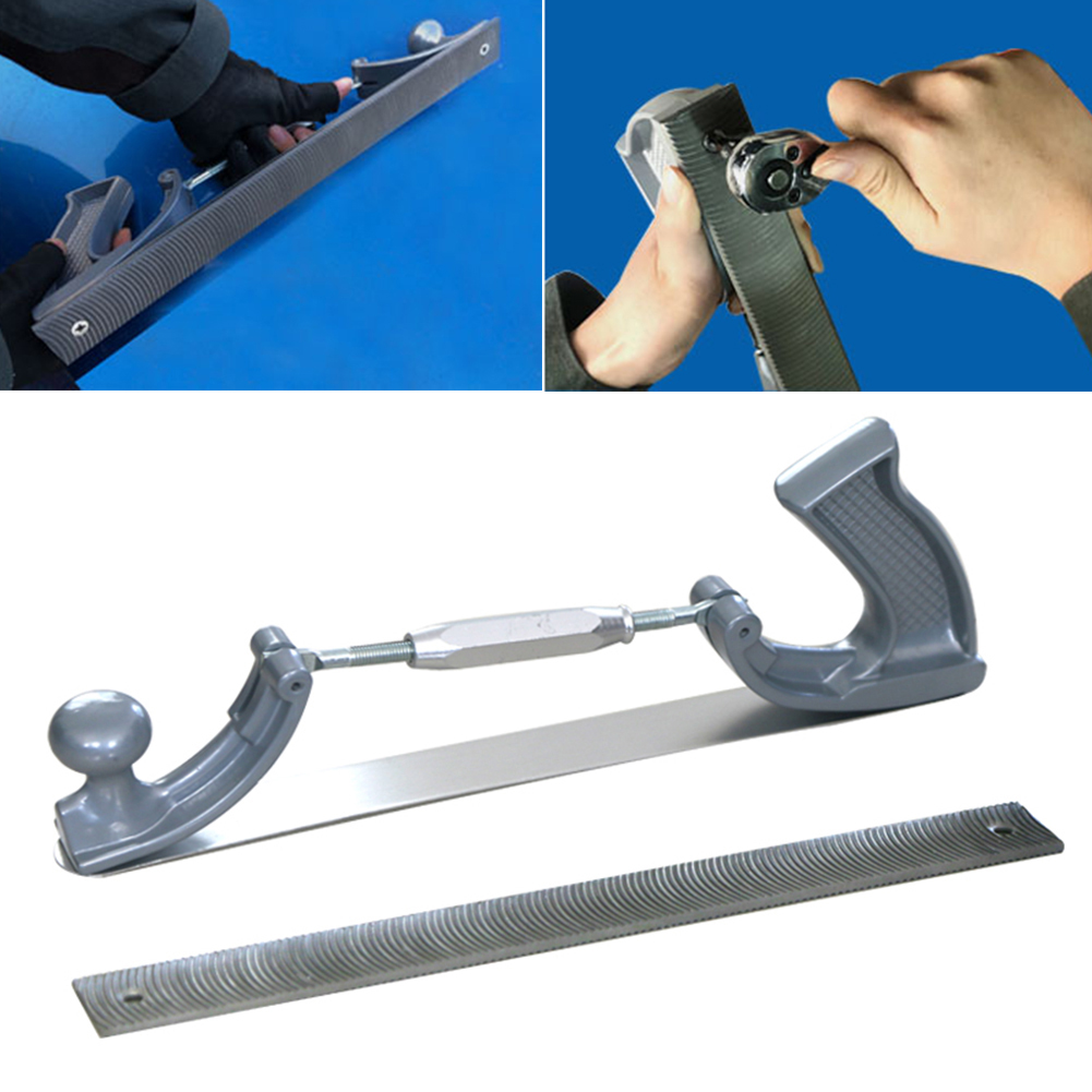 14" Adjustable Frame Milled Tooth Files Holder Car Body Polisher Metal Panel Polishing Curved Steel