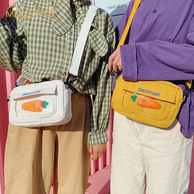 Rabanete Decoração Sacos de Ombro Meninas Novidade Canvas Crossbody Pequenas Bolsas